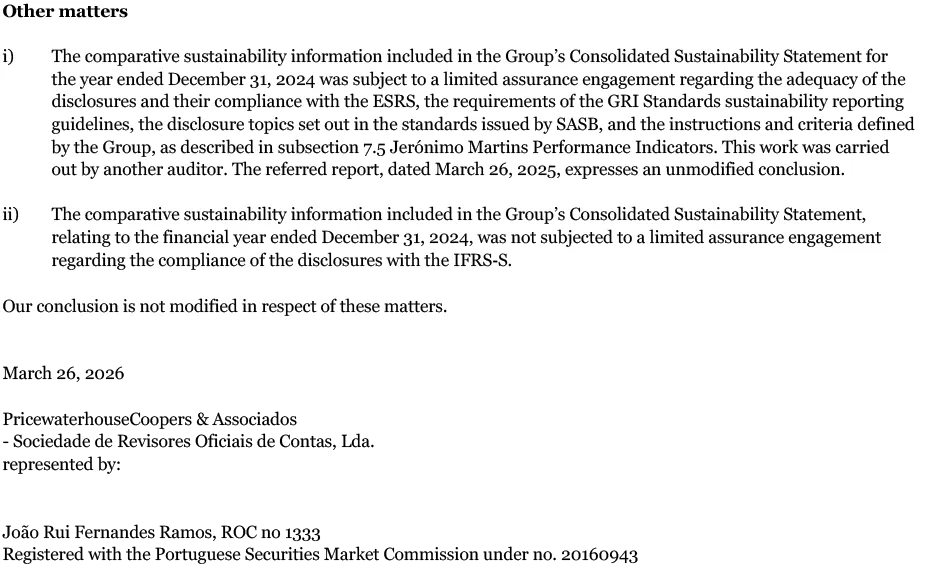 Page 5 of the independent limited assurance report (photo)