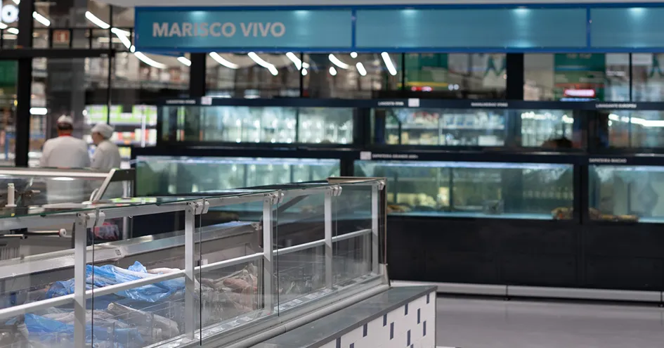 Fish section in a store (photo)