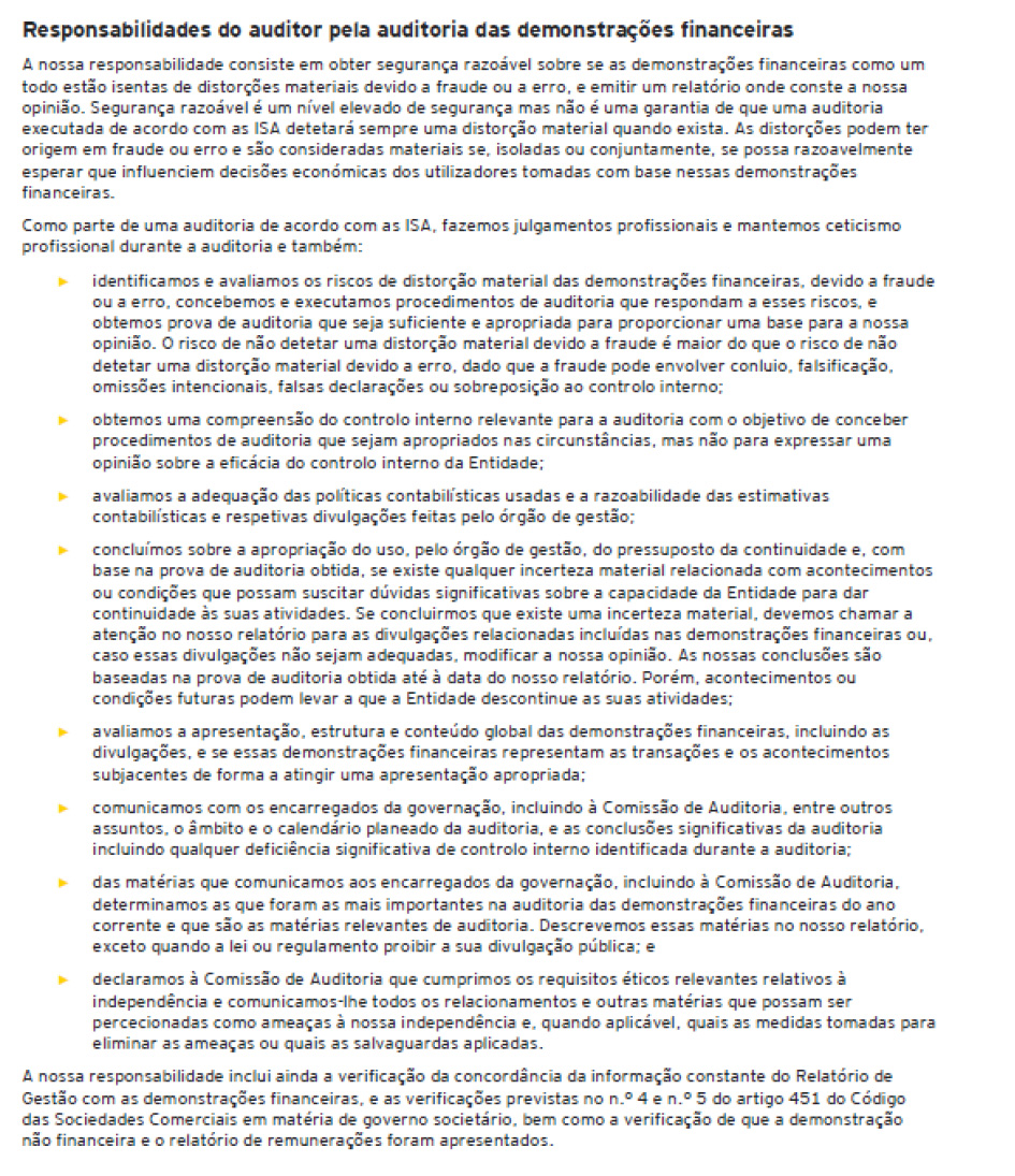 Página 3 do relatório de auditoria das demonstrações financeiras individuais (foto)