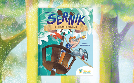 Capa do livro "Sernik" entre árvores desenhadas (foto)