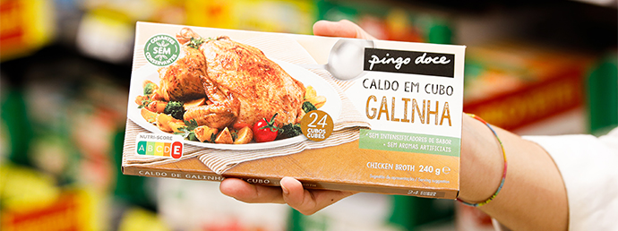 Caldo de galinha Pingo Doce em cubos, embalagem com 24 unidades (foto)