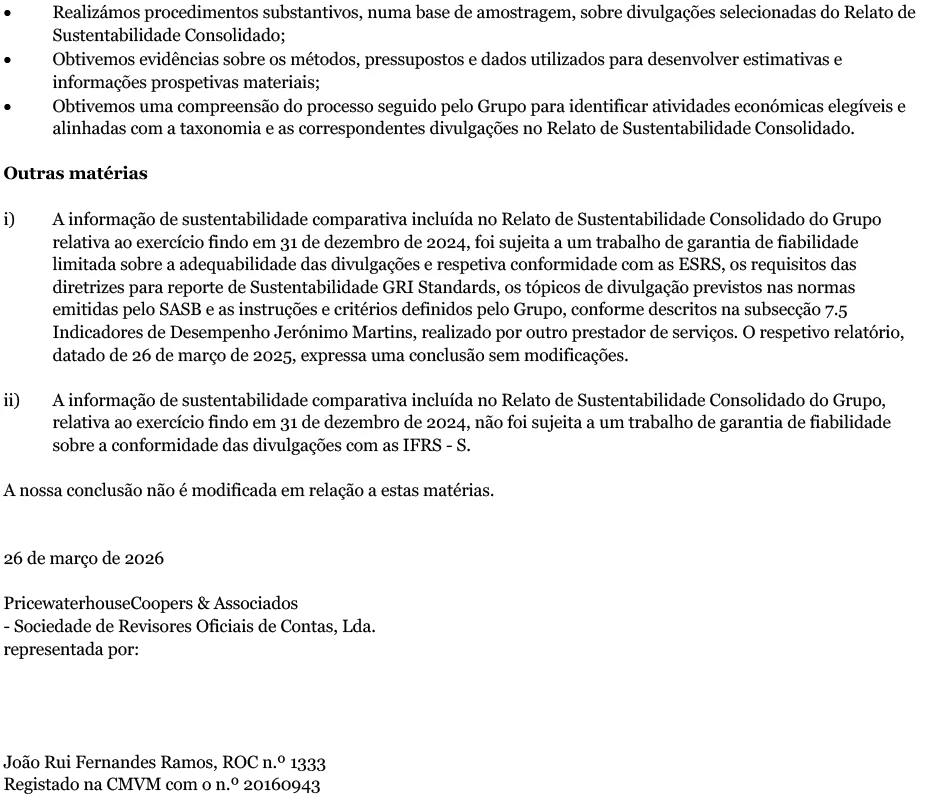 Página 5 do Relatório Independente de Garantia Limitada de Fiabilidade&nbsp; (foto)